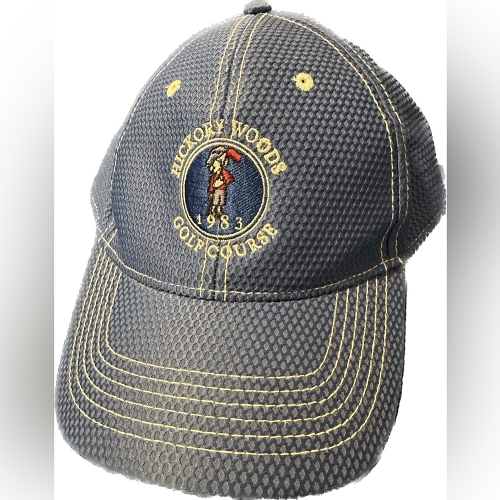 EUC Hickory Woods Golf Course blue Ahead Performance golf hat, classic cut